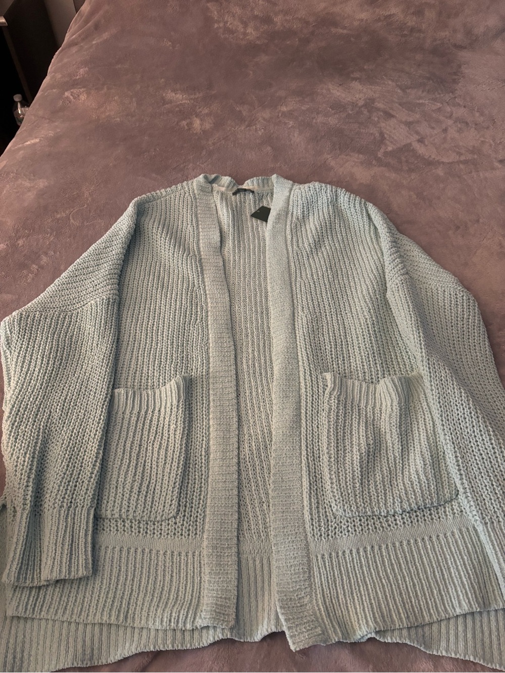 Brand new Light blue   Open-Front Knit Women's Cardigan size med